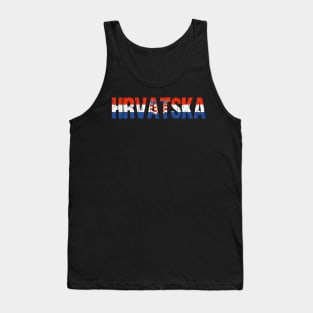 Hrvatska Croatia Distressed Flag Tank Top